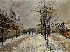 Claude Monet - The Boulevard de Pontoise at Argenteuil, Snow Effect