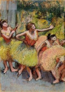 Edgar Degas - Dancers in Green and Yellow