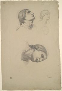 Edgar Degas - Four Studies of the Head of a Young Italian Woman
