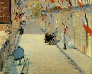 Edouard Manet - Rue Mosnier Decorated with Flags, with a Man on Crutches