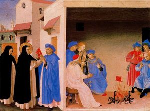 Fra Angelico - The Dispute of St. Dominic and the Miracle of the Book