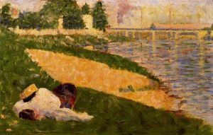 Georges Pierre Seurat - The Seine with Clothing on the Bank