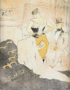 Henri De Toulouse Lautrec - Elles.. Woman Fastening a Corset, Passing Conquest