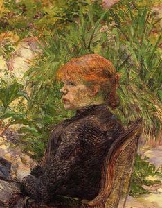 Henri De Toulouse Lautrec - Red Haired Woman Seated in the Garden of M. Forest