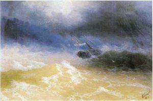 Ivan Aivazovsky - Hurricane on a sea