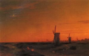 Ivan Aivazovsky - Landscape With Windmills