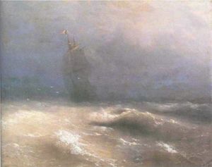 Ivan Aivazovsky - Tempest by coast of Nice