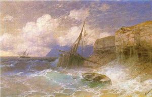 Ivan Aivazovsky - Tempest by coast of Odessa