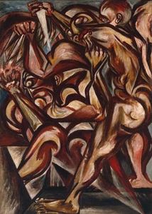 Jackson Pollock - Sin título (Hombre desnudo con cuchillo)