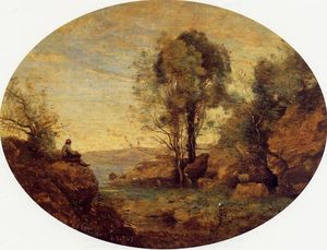 Jean Baptiste Camille Corot - La Patre dominant la Gorge rocheuse
