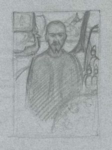 Nicholas Roerich - Self-portrait. Sketch