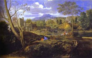 Nicolas Poussin - Landscape with Three Men