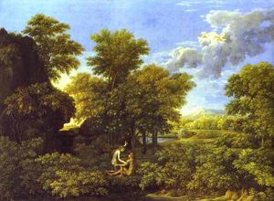 Nicolas Poussin - Spring. Adam and Eve in Paradise