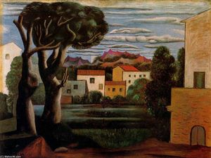Pablo Picasso - Paisaje con árbol muerto y vivo