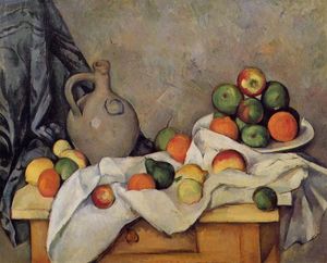 Paul Cezanne - Curtain, Jug and Fruit