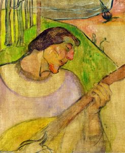 Paul Gauguin - Self portrait with mandolin