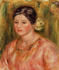 Pierre-Auguste Renoir - Head of a Young Girl in Red