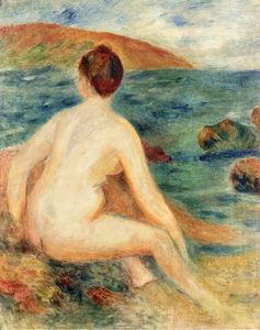 Pierre-Auguste Renoir - Nude Bather Seated by the Sea