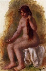 Pierre-Auguste Renoir - Seated Nude Combing Her Hair