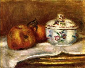 Pierre-Auguste Renoir - Sugar Bowl, Apple and Orange