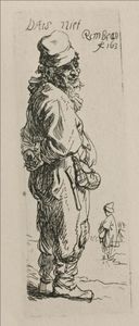 Rembrandt Van Rijn - A Beggar. and a Companion Piece, Turned to the Right