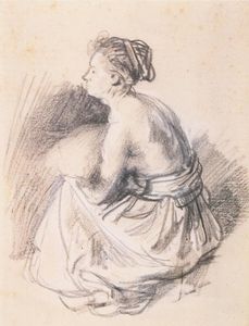 Rembrandt Van Rijn - A Seated Woman, Naked to the Waste