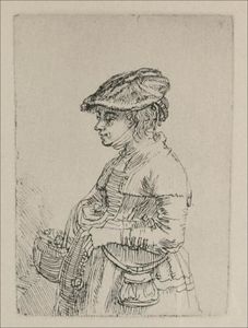 Rembrandt Van Rijn - A Young Woman with a Basket