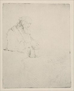 Rembrandt Van Rijn - An Old man Resting his Hands Upon a Book