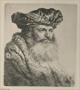 Rembrandt Van Rijn - An Old Man, Wearing a Rich Velvet Cap