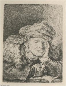 Rembrandt Van Rijn - An Old Woman, Sleeping