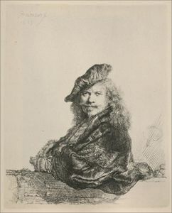 Rembrandt Van Rijn - Rembrandt Leaning on a Stone Sill