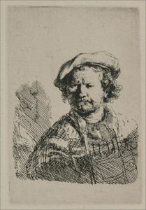 Rembrandt Van Rijn - Rembrandt with a Flat Cap and Slashed Vest