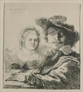Rembrandt Van Rijn - Rembrandt with his Wife