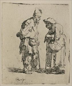 Rembrandt Van Rijn - Two Beggars, a Man and Woman