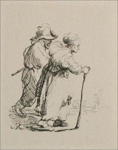 Rembrandt Van Rijn - Two Travelling Peasants