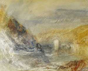 William Turner - Falls of the Rhine at Schaffhausen, Side View