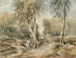 David Cox - Gypsies In A Wooded Landscape
