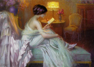 Delphin Enjolras - Reading by the light of the lamp