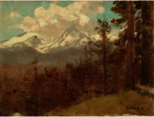 Eanger Irving Couse - Snow Capped Mountain With Trees