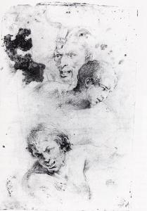 Jusepe De Ribera (Lo Spagnoletto) - Heads of satyrs and study of a young man