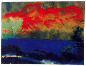 Emile Nolde - Blue Sea and Red Clouds
