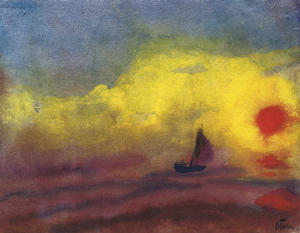Emile Nolde - Sailors and sinking sun