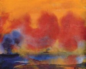 Emile Nolde - Sea and ship in the sunset