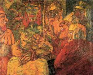  Paintings Reproductions The Mocking of Christ, 1909 by Emile Nolde (Inspired By) (1867-1956, Germany) | WahooArt.com
