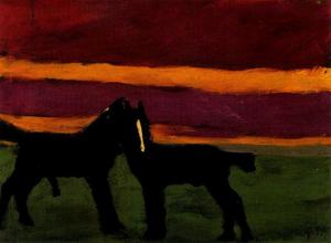 Emile Nolde - Young black horses