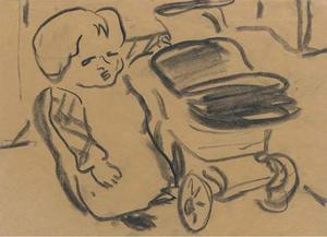 Ernst Ludwig Kirchner - Child with baby carriage