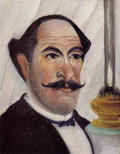Henri Julien Félix Rousseau (Le Douanier) - Self Portrait with a Lamp
