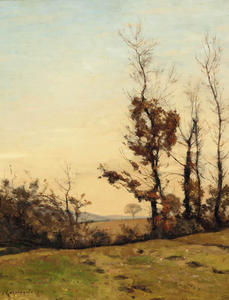 Henri-Joseph Harpignies - An autumn sunset