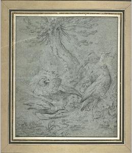Jean-Baptiste Oudry - Four birds near a tree