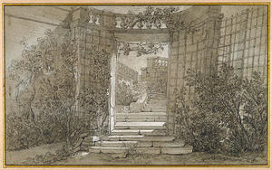 Jean-Baptiste Oudry - Landscape with a Stairway and Balustrade